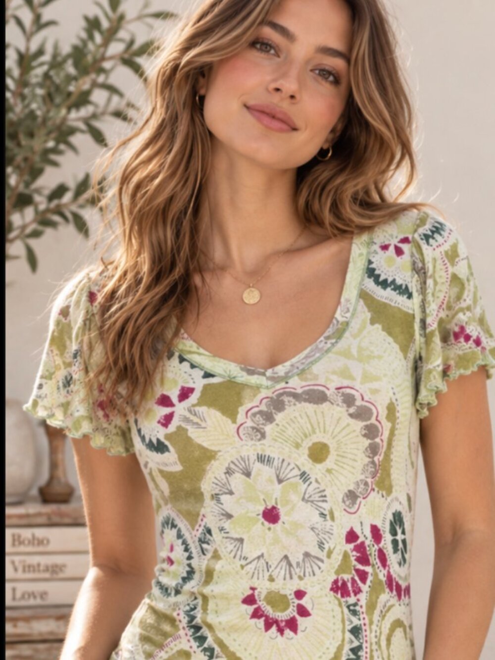 Free People Vintage Y2K Label Shirt Silk Trim Size XS Macau Boho Festival Tee